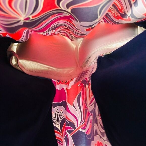 Land’s End Blue Coral Pink Tankini Swimsuit Top Racerback - Picture 4 of 7